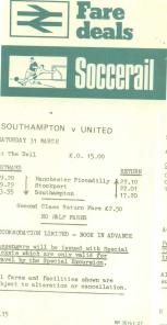 Rail Handbill v Man Utd 70s
