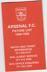 Fixture Card 94/5